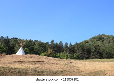 teepee at the top of the hill