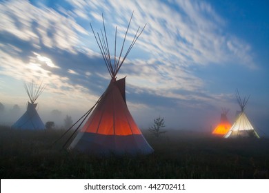 Teepee Or Wigwam . Night.