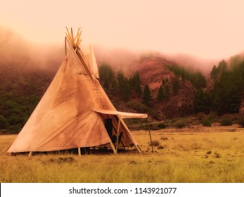 Teepees tent camp, home of the ancient Native Americans
