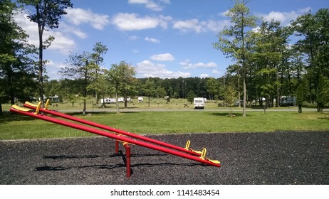Teeter totters at camp ground