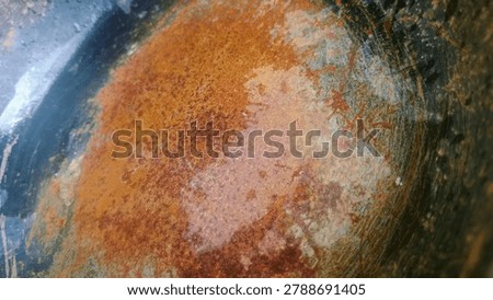 Teflon pan background is rusty 