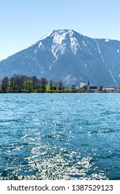 Tegernsee lake looking at the mountains from a boat