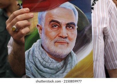 Tehran Enghelab Iran - Apr 29 2022: Al Quds Day March Against Israel In Iran