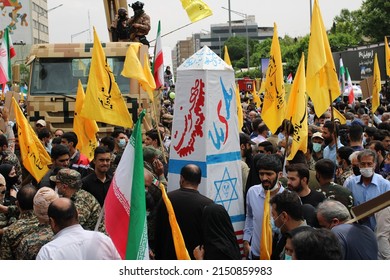 Tehran Enghelab Iran - Apr 29 2022: Al Quds Day March Against Israel In Iran