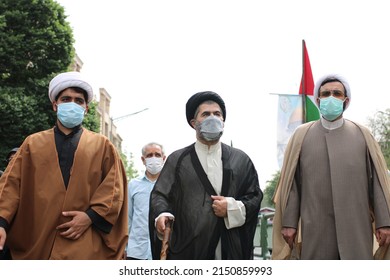 Tehran Enghelab Iran - Apr 29 2022: Al Quds Day March Against Israel In Iran