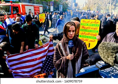 Tehran, Iran - 04 Nov. 2018: Anti US Protest In Tehran 