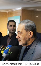 Tehran / Iran - February 10 2018: Ali Akbar Velayati, Senior Advisor To Iranian Supreme Leader Ali Khamenei Answers Press Questions