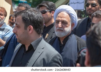 Tehran, Iran, June 8, 2018: Gholam-Hossein Mohseni-Eje'i in the Quds Day march. He is the Chief Justice of Iran.