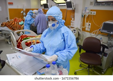 Tehran, Iran, March 2020: Iranian Nurses At Forefront Of War On Coronavirus.