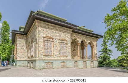 TEHRAN, IRAN - MAY 1, 2015: Old Saadabad Palace built by the Pahlavi dynasty of Iran in the Shemiran area of Tehran as official residence of the President of Iran, now famous place for family trips.
