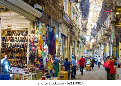 TEHRAN, IRAN - MAY 22, 2107: People At Tehran Grand Bazaar. The Grand Bazaar Is An Old Historical Market In Tehran.