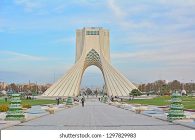 TEHRAN, IRAN - NOVEMBER 11, 2018 - Azadi Tower, Built To Mark The 2,500th Year Of The Foundation Of The Imperial State Of Iran, Is One Of The Symbols Of Tehran