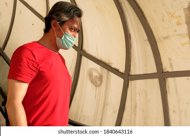 Tehran / Iran - Oct 25, 2020: A Persian Guy Wearing A Mask To Protect Him Against Coronavirus.