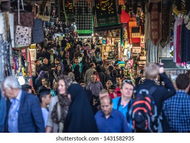 Tehran, Iran - October 16, 2016: People On Grand Bazaar In Tehran City