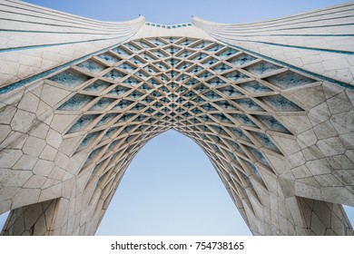 Tehran, Iran-CIRCA October 2017. A Landscape View Of The Azadi Tower, Located At Azadi Square. It Is A Symbol For 2,500th Year Of The Foundation Of The Imperial State Of Iran.