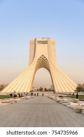 Tehran, Iran-CIRCA October 2017. A  View Of The Azadi Tower, Located At Azadi Square. It Is A Symbol For 2,500th Year Of The Foundation Of The Imperial State Of Iran.