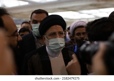 Tehran, Mosalla Iran - Jul 25 2022: Iran President Ebrahim Raisi Visiting A Management Exhibition In Tehran