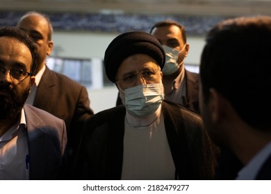 Tehran, Mosalla Iran - Jul 25 2022: Iran President Ebrahim Raisi Visiting A Management Exhibition In Tehran