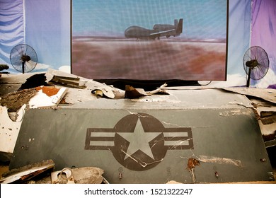 Tehran - September 9, 2019, Military Museum, Carcass RQ-4 Global Hawk