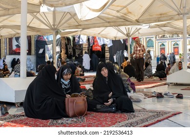 Tehran, Tajrish Iran - Aug 21 2022: Hijab Women In Religious Places