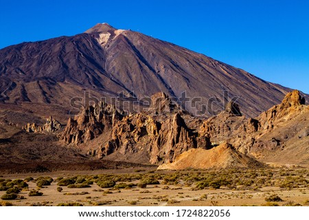 Teide National Park ,Tenerife (Canary Islands, Spain),Mount Teide, the highest mountain of Spain (3,718 meters ) and the highest volcano in the Atlantic Ocean islands .