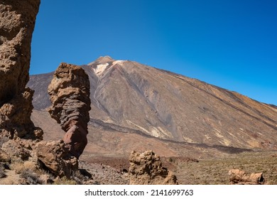Teide National Park Tenerife with Volcano and the rock formation, called Finger of god.