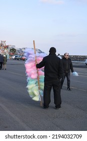 Tekirdag, Turkey - 02 03 2022: Cotton Candy Seller