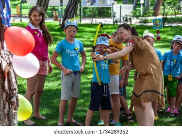 Tekirova, Kemer, Turkey - May 2017: Animators Play With Children In A Kids Club In A Turkish Hotel In A Beach Resort. Hotel TUI Fun & Sun Club Saphire