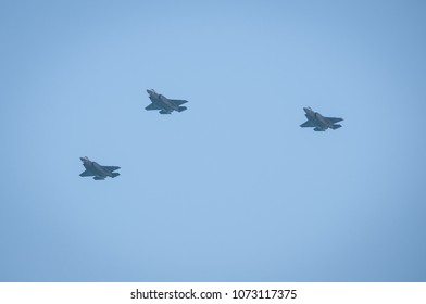 Tel Aviv 18 April 2018. Israel Air Force F35 On Independence Day Air Show