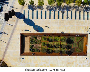 Tel Aviv city square, Drone photo, Landscape Skyline. city life Israel TLV

