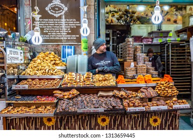 Tel Aviv, Israel- 01.06.2019:  Shoppers At Carmel Market Shuk HaCarmel In Tel Aviv, Israel.It's A Very Popular Marketplace In Tel Aviv