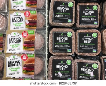 Tel Aviv, Israel - 5 October, 2020: Beyond Burger And Beyond Beef Packages For Purchase In A Local Supermarket.