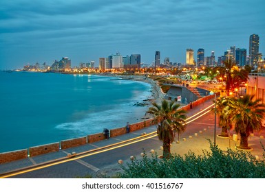 Tel Aviv, Israel. After sunset view from Jaffa