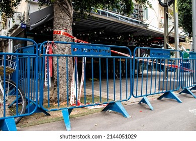 Tel Aviv, Israel - April 08, 2022 The Ilka Bar On Dizengoff Street, Scene Of The Palestinian Terror Attack That Left Several Israeli Civilians Dead Last Night