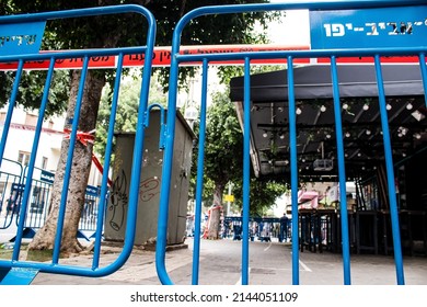 Tel Aviv, Israel - April 08, 2022 The Ilka Bar On Dizengoff Street, Scene Of The Palestinian Terror Attack That Left Several Israeli Civilians Dead Last Night