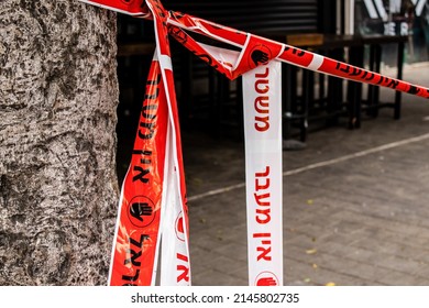 Tel Aviv, Israel - April 08, 2022 The Ilka Bar On Dizengoff Street, Scene Of The Palestinian Terror Attack That Left Several Israeli Civilians Dead Last Night