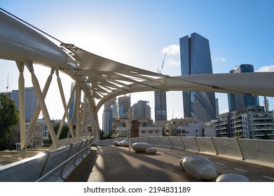 Tel Aviv Israel August 2022 Yitzhak Navon Bridge (Yehudit Bridge)