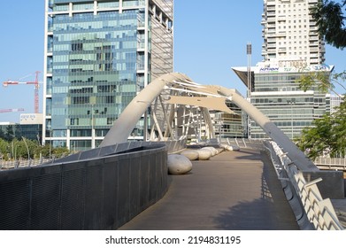 Tel Aviv Israel August 2022 Yitzhak Navon Bridge (Yehudit Bridge)