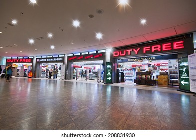 TEL AVIV, ISRAEL- CIRCA MAY 2014: Duty Free shop in Ben Gurion International Airport
