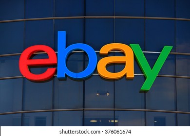 Tel Aviv, Israel - February 11, 2016: Ebay logo, ebay is an American multinational corporation and e-commerce company, providing consumer-to-consumer and business-to-consumer sales services.