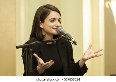 TEL AVIV, ISRAEL. February 2016. Israeli Actress And Singer Ania Bukstein Performing At The Event Marking 30 Years Since Natan Sharansky Was Released From Prison To Make His Way To Israel.