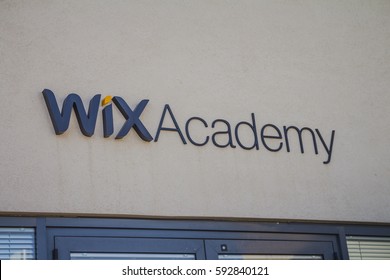 Tel Aviv, Israel - February 25, 2017: Wix.com sign on one of the Wix buildings at Tel Aviv Port district. Wix is an Israeli company specializing in cloud-based web development platform.