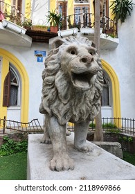 Tel Aviv, Israel - March 14, 2021: Lion Statue, Made By Y.D. Gordon And Haim Katz. Located At The Old 7 Simta Plonit Street. Built In 1922.