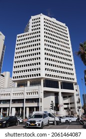 Tel Aviv, Israel - October 6, 2021: The Israel Pollak Textile And Fashion Center. Also Called Textile House. Hebrew: Beit Hatextil. 2 Kaufman Street.