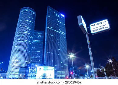 TEL AVIV - June 25: The Azrieli is a complex of skyscrapers June 25, 2015 in Tel Aviv, Israel. The circular building is the tallest in Tel Aviv and 2nd tallest in Israel.
