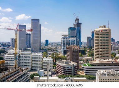 TEL AVIV - MAY 20, 2016 : Cityscape at existing and new skyscrapers in Tel Aviv, Israel.