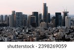 Tel Aviv and Ramat Gan view. Skyscrapers and sea of israel