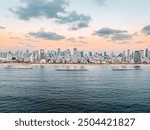 Tel Aviv Skyline. Cityscape panorama of Tel Aviv, at sunset.