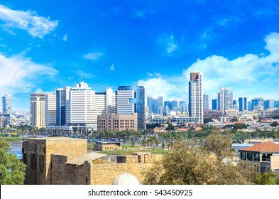 Tel Aviv skyline in the day