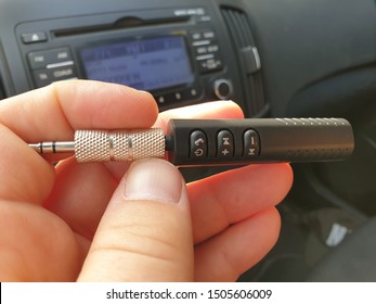 TEL-AVIV - AUGUST 2019: Wireless Bluetooth 3.5mm AUX Audio Stereo Music Home Car Receiver Adapter Mic